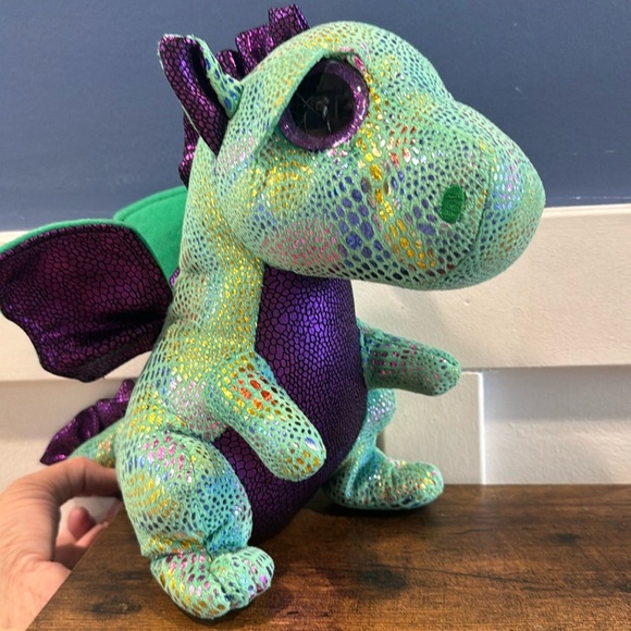 Beanie Boo Cinder dragon TY purple green - Picture 1 of 9